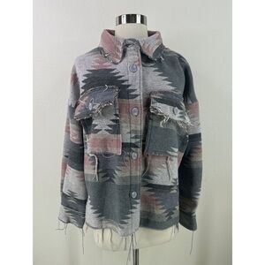 Honey & Sparkle Aztec Button Down Jacket